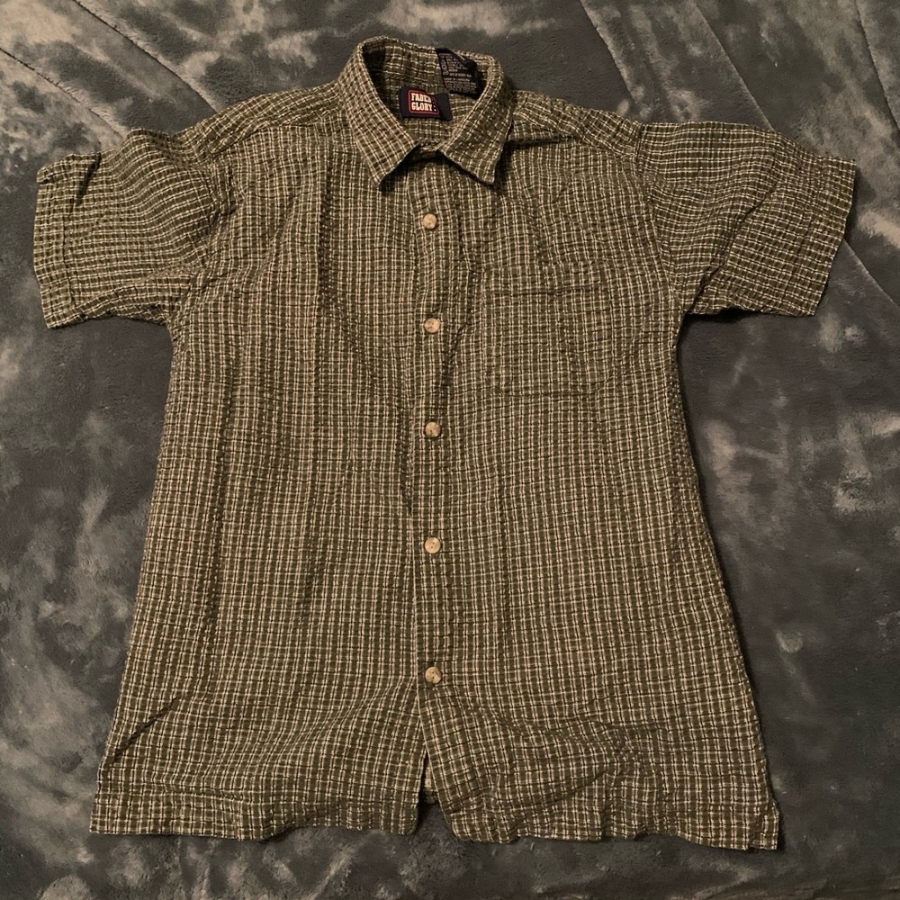 🛍5for$25🛍Boys Green plaid shirt